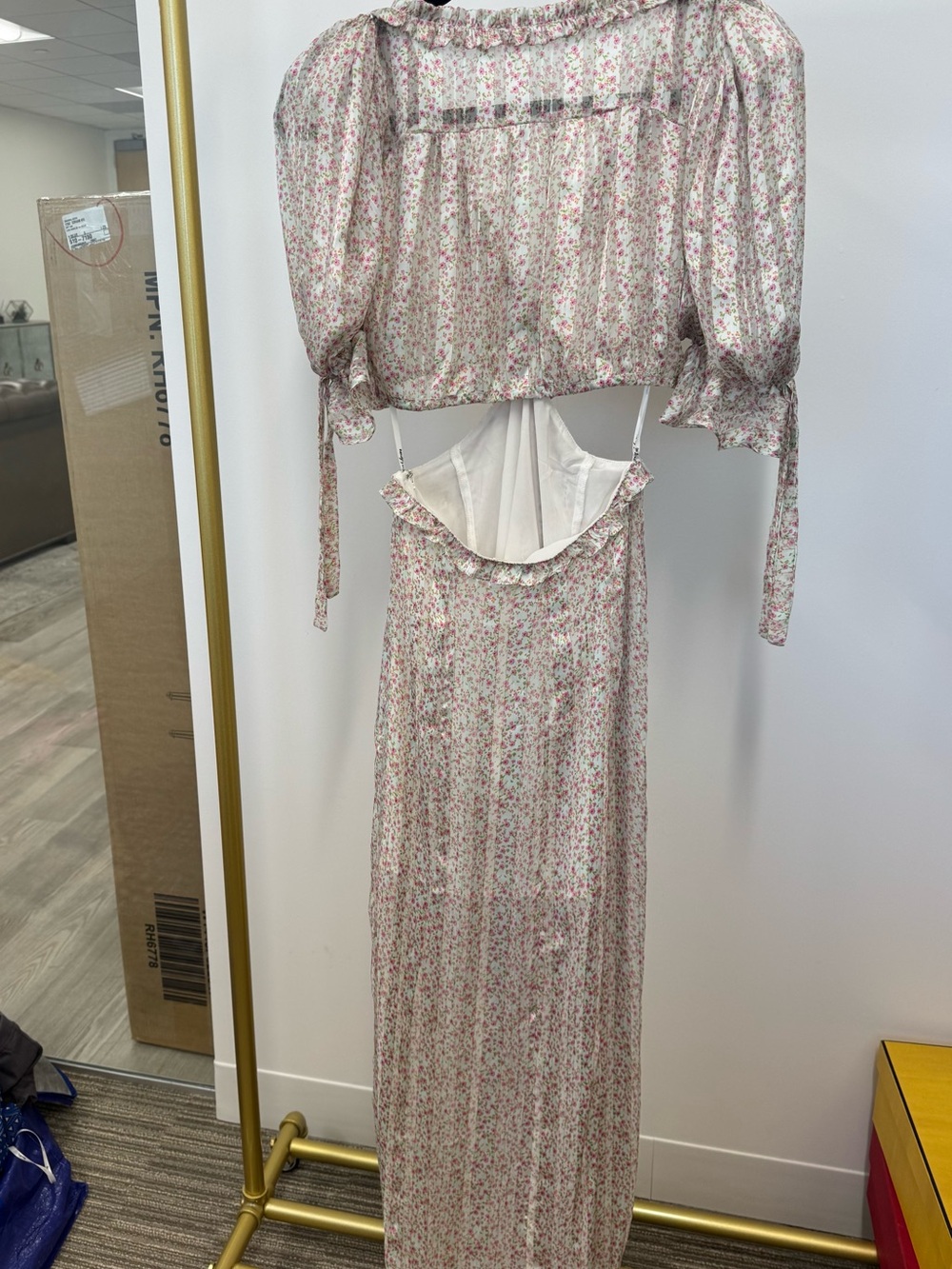 For Love & Lemons Pink Floral Cutout Maxi Dress - Picture 4 of 5